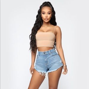 FashionNova denim shorts